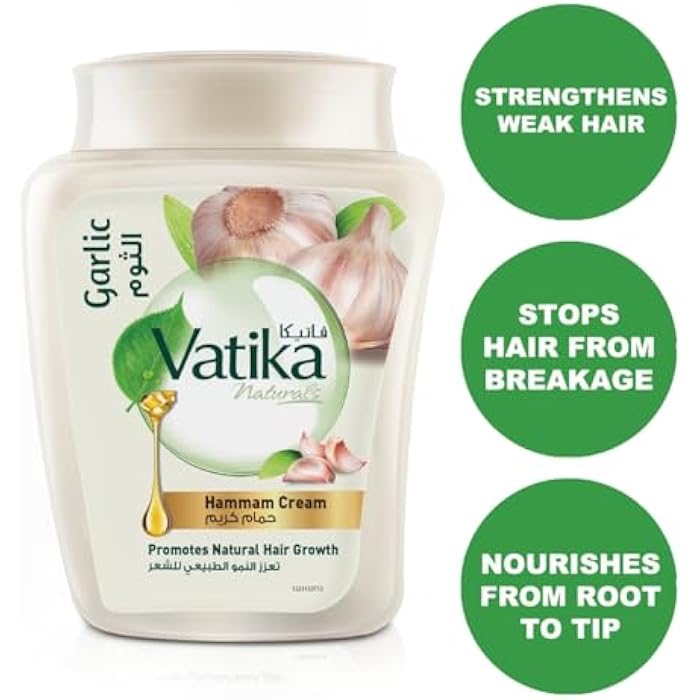 Vatika Naturals Garlic Hammam Cream (900g) | Promotes Natural Hair Growth | Prevents Dryness and Itchiness of Scalp | Complete Scalp and Hair Care - Image 5